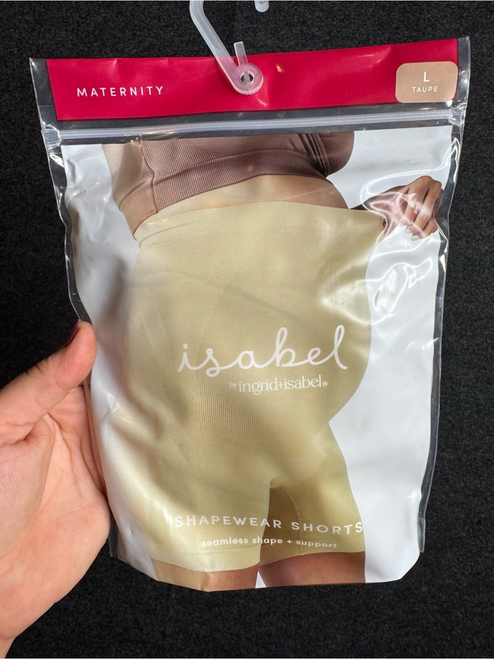 New large Isabel by Ingrid & Isabel Taupe Maternity Shapewear Shorts